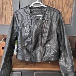 Faux Leather Moto Jacket